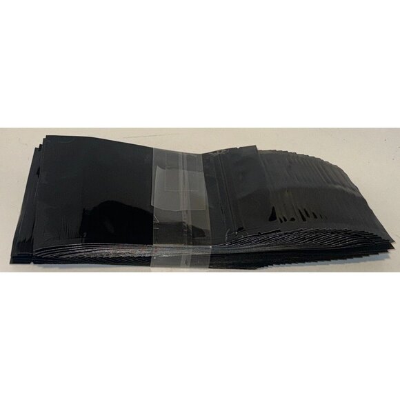 4x6.25 in Glossy Black Two Sided High Quality Foil Mylar Stand Up Zip Lock Bag - Picture 4 of 6